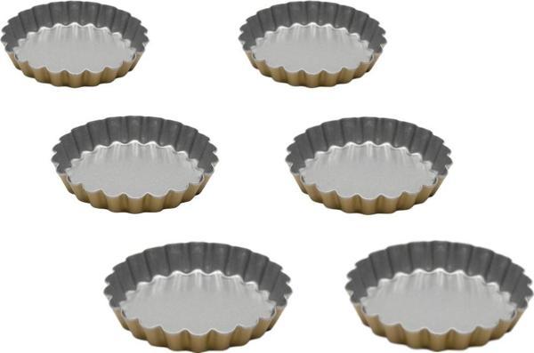 Guardini Anto Mini 6'lı Tart Kalıbı Silver Gold 12 Cm - Image 1