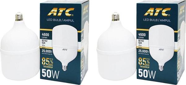 ATC Led Bulb Ampul 50 W Beyaz Işık 2 li - Image 1