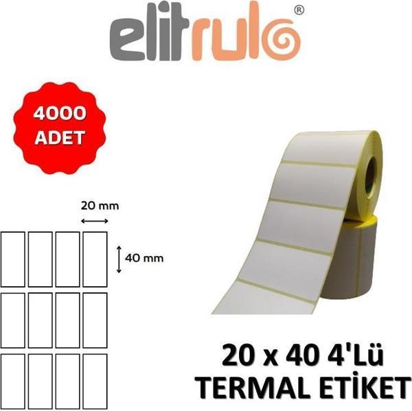 Elitrulo Barkod Etiketi 20x40 4 Lü Termal - 4000 Adet - Image 1
