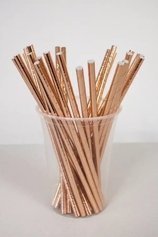 KAĞIT PİPET 20 CM - Ø6MM. PARLAK BAKIR / 25 ADET - Image 1