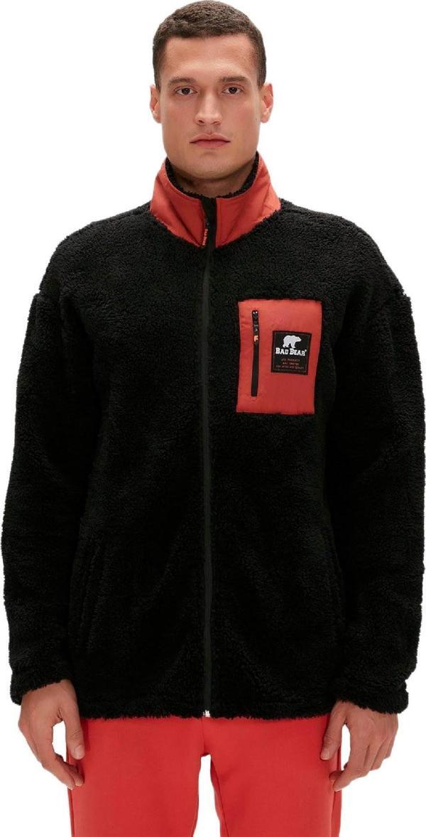 Bad Bear 23.02.29.009 Ryan Full-Zip Plush Siyah Erkek Ceket - Image 1
