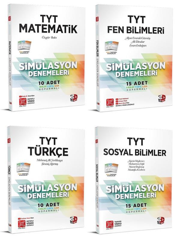 3D Tyt Matematik Türkçe Fen Sosyal Deneme Seti 2023 - 3D Yayınları - Image 1