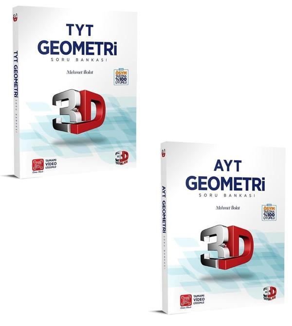 3D Yayınları 2024 Tyt Ayt Geometri Soru Bankası Seti - 3D Yayınları - Image 1