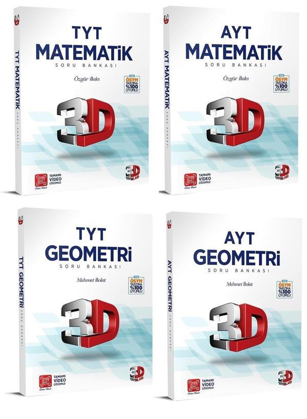 3D Yayınları 2024 Tyt Ayt Matematik Geometri Soru Bankası Seti - 3D Yayınları - Image 1