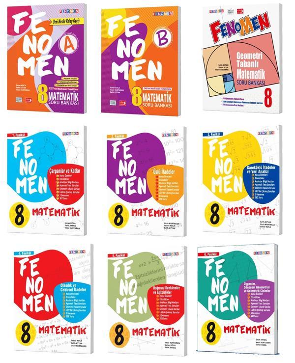 Fenomen Okul 2024 8. Sınıf Lgs Matematik Seti Soru + Fasikül Seti - Image 1