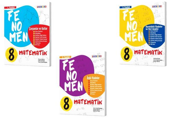 Fenomen Okul 2024 8. Sınıf Matematik 1. 2. 3. Fasikül Seti 3 Kitap - Image 1