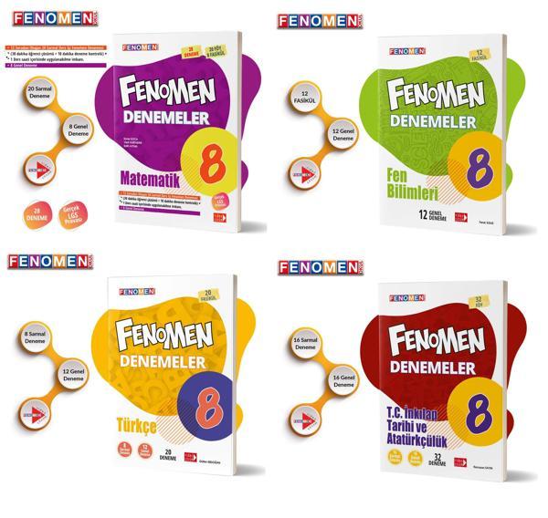 Fenomen Okul 2024 8. Sınıf Matematik Türkçe Fen İnkılap Deneme Seti - Image 1
