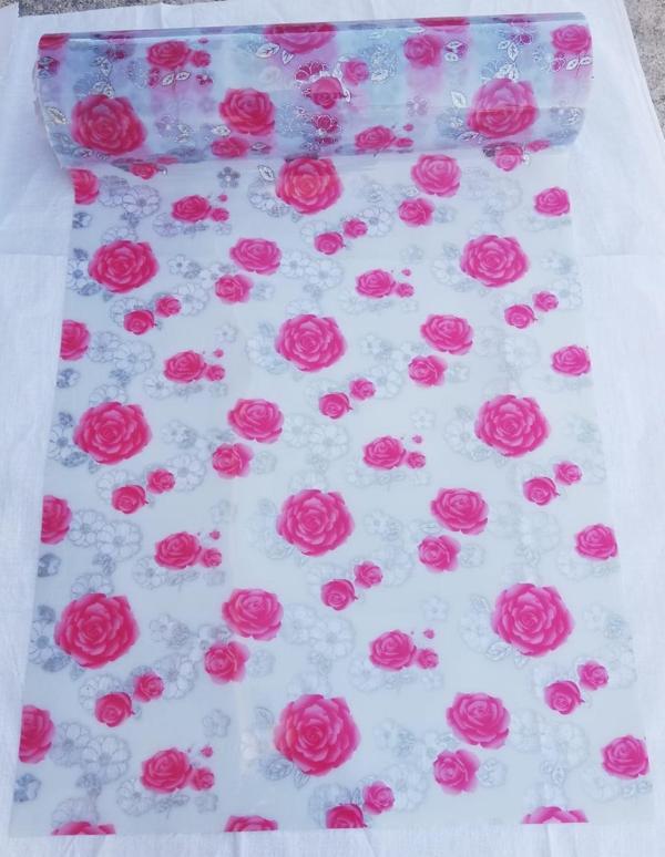 Şeffaf Desenli 80cm x 120cmMasa Örtüsü 1.7mm Kalın Pvc Kaymaz Masa Örtüsü Pembe - Image 1