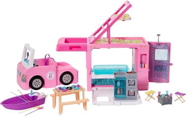 Barbie'nin 3'Ü Bir Arada Muhteşem Karavanı Ve Aksesuarları Havuz Kamyonet Tekne Ve 50 Aksesuarlı Araç Dahil Ghl93 - Image 1