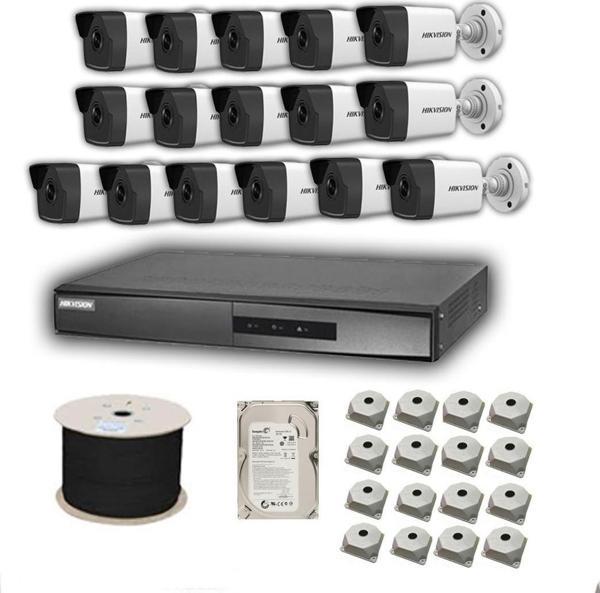 Hikvision 4mp Mikrofonlu 16 Kameralı 2TB Disk Tak Çalıştır Hazır IP Kamera Seti - Image 1