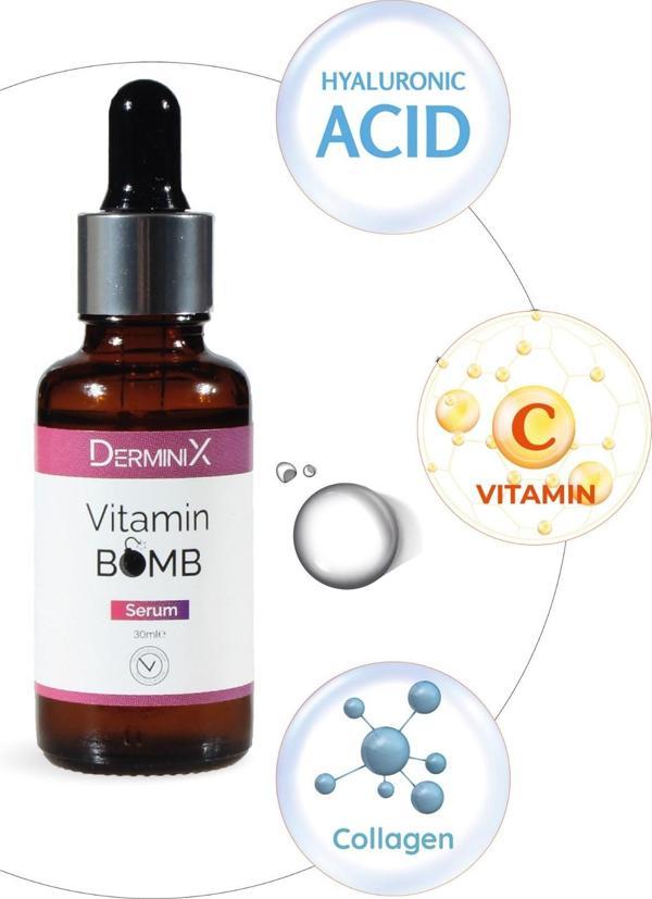 Derminix Vitamin Bomb Kolajen, Hyaluronik Asit İçeren Cilt Bakım Serumu - Image 1