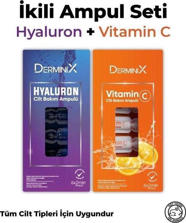 Derminix Vitamin C ve Hyaluron Cilt Bakım Ampulu 12'li - Image 1