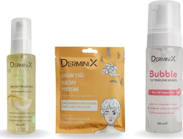 Derminix Yüz Temizleme Yağı/ Saç Maskesi/Yüz Temizleme Köpüğü - Image 1