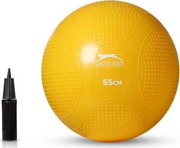 Slazenger 55cm Anti-Burst Gymball Sarı (Pompa Dahil) Pilates Topu - Image 1