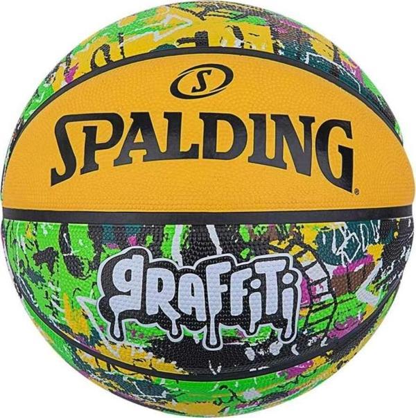 Spalding Green Yellow Graffiti SZ7 2021 Basket Topu 84374Z - Image 1