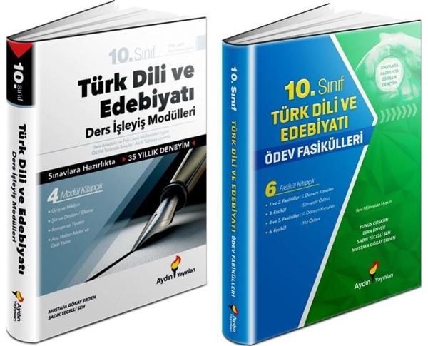 Aydın 2024 10. Sınıf Türk Dili Ders İşleyiş + Ödev Fasikülleri Seti 2 Kitap - Aydın Yayınları - Image 1