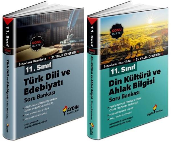 Aydın 2024 11. Sınıf Edebiyat + Din Soru Bankası Seti 2 Kitap - Aydın Yayınları - Image 1