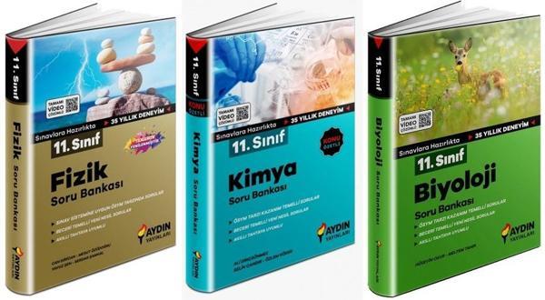 Aydın 2024 11. Sınıf Fizik + Kimya + Biyoloji Soru Seti 3 Kitap - Aydın Yayınları - Image 1