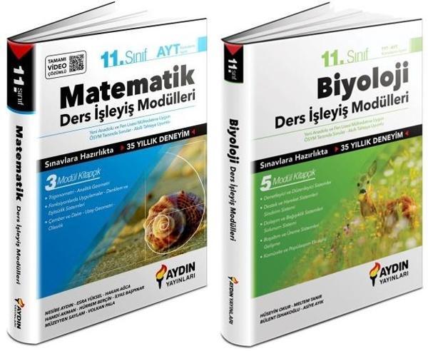 Aydın 2024 11. Sınıf Matematik + Biyoloji Ders İşleyiş Modülleri Seti 2 Kitap - Aydın Yayınları - Image 1