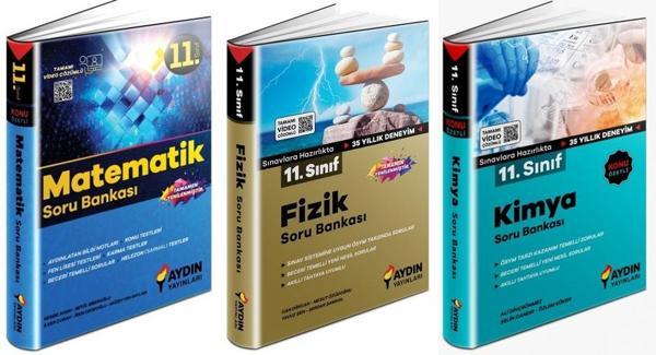 Aydın 2024 11. Sınıf Matematik + Fizik + Kimya Soru Seti 3 Kitap - Aydın Yayınları - Image 1