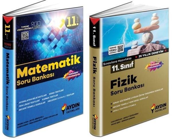 Aydın 2024 11. Sınıf Matematik + Fizik Soru Bankası Seti 2 Kitap - Aydın Yayınları - Image 1