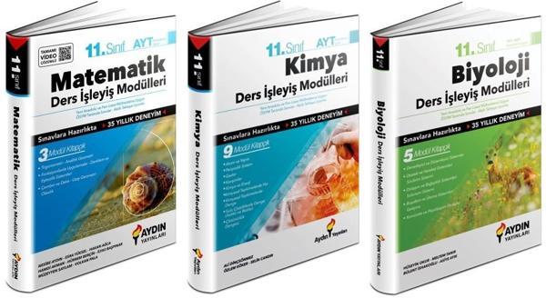 Aydın 2024 11. Sınıf Matematik + Kimya + Biyoloji Ders İşleyiş Seti 3 Kitap - Aydın Yayınları - Image 1