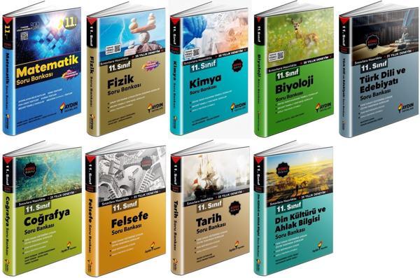 Aydın 2024 11. Sınıf Soru Bankası Seti Tam Set + Felsefe + Din 9 Kitap - Aydın Yayınları - Image 1