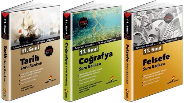 Aydın 2024 11. Sınıf Tarih + Coğrafya + Felsefe Soru Seti 3 Kitap - Aydın Yayınları - Image 1