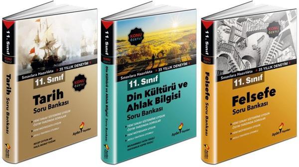 Aydın 2024 11. Sınıf Tarih + Din + Felsefe Soru Seti 3 Kitap - Aydın Yayınları - Image 1