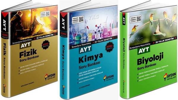 Aydın 2024 Ayt Fizik + Kimya + Biyoloji Soru Seti 3 Kitap - Aydın Yayınları - Image 1