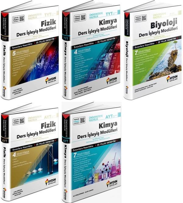 Aydın 2024 Tyt Ayt Fizik + Kimya + Biyoloji Ders İşleyiş Seti 5 Kitap - Aydın Yayınları - Image 1