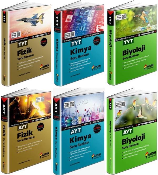 Aydın 2024 Tyt Ayt Fizik + Kimya + Biyoloji Soru Seti 6 Kitap - Aydın Yayınları - Image 1