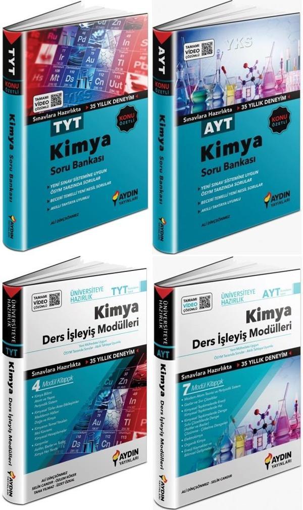 Aydın 2024 Tyt Ayt Kimya Konu Özetli Soru + Ders İşleyiş Seti 4 Kitap - Aydın Yayınları - Image 1