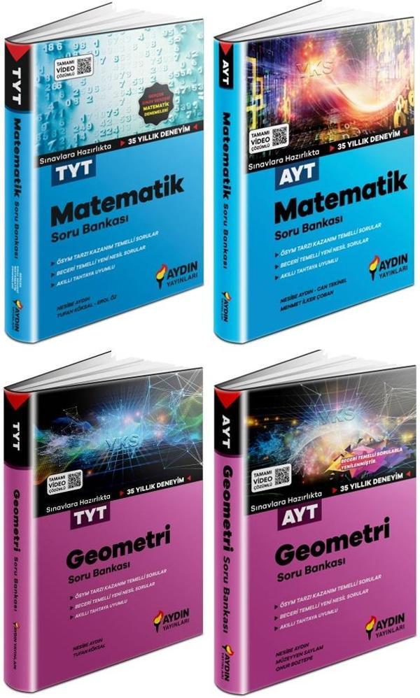 Aydın 2024 Tyt Ayt Matematik + Geometri Soru Seti 4 Kitap - Aydın Yayınları - Image 1