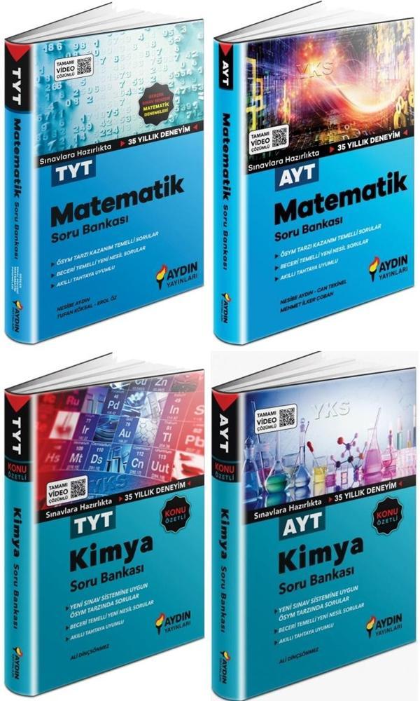 Aydın 2024 Tyt Ayt Matematik + Kimya Soru Seti 4 Kitap - Aydın Yayınları - Image 1