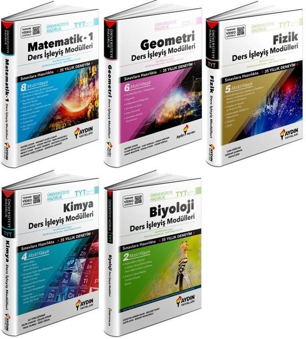 Aydın 2024 Tyt Matematik Geometri Fizik Kimya Biyoloji Ders İşleyiş Seti 5 Kitap - Aydın Yayınları - Image 1
