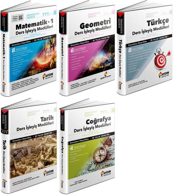Aydın 2024 Tyt Matematik Geometri Türkçe Tarih Coğrafya Ders İşleyiş Seti 5 Kitap - Aydın Yayınları - Image 1