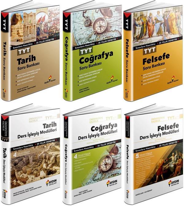 Aydın 2024 Tyt Tarih + Coğrafya + Felsefe Soru + Ders İşleyiş Seti 6 Kitap - Aydın Yayınları - Image 1