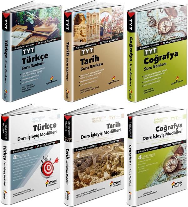 Aydın 2024 Tyt Türkçe + Tarih + Coğrafya Soru + Ders İşleyiş Seti 6 Kitap - Aydın Yayınları - Image 1