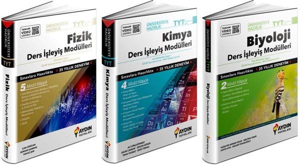 Aydın 2024 Tyt Fizik + Kimya + Biyoloji Ders İşleyiş Seti 3 Kitap - Aydın Yayınları - Image 1