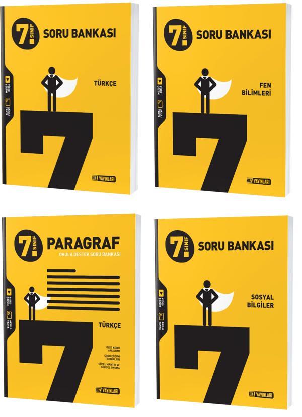Hız 2024 7. Sınıf Türkçe Fen Sosyal Paragraf Soru Seti 4 Kitap - Hız Yayınları - Image 1