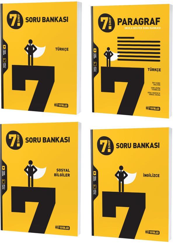 Hız 2024 7. Sınıf Türkçe Sosyal Paragraf İngilizce Soru Seti 4 Kitap - Hız Yayınları - Image 1