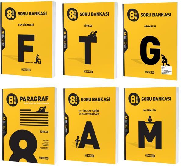 Hız Lgs 2024 8. Sınıf Matematik + Geometri + Türkçe + Fen + Paragraf + İnkılap Soru Seti 6 Kitap - Hız Yayınları - Image 1
