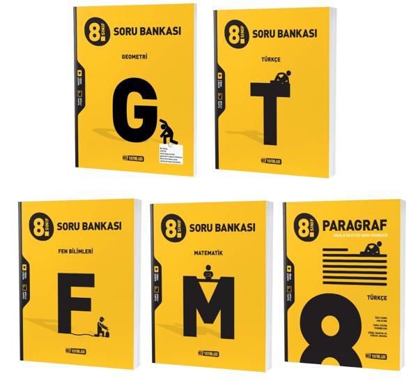 Hız Lgs 2024 8. Sınıf Matematik + Geometri + Türkçe + Fen + Paragraf Soru Seti 5 Kitap - Hız Yayınları - Image 1