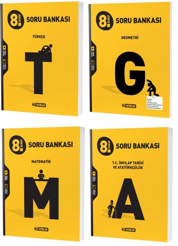 Hız Lgs 2024 8. Sınıf Matematik + Geometri + Türkçe + İnkılap Soru Seti 4 Kitap - Hız Yayınları - Image 1