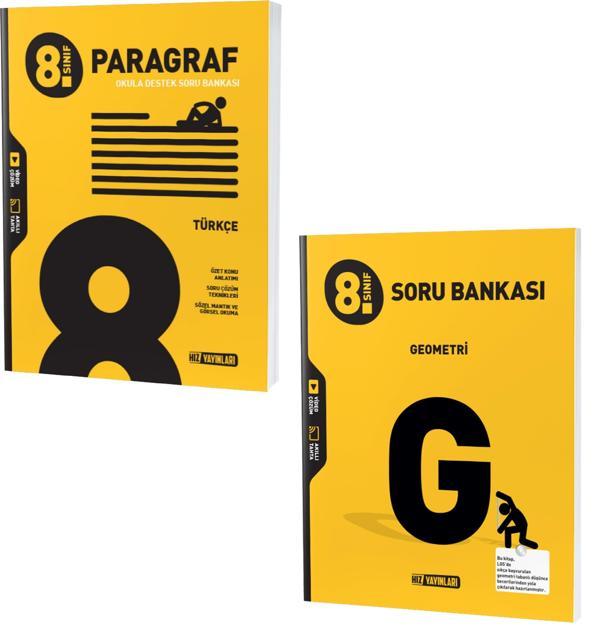 Hız Lgs 2024 8. Sınıf Paragraf + Geometri Soru Bankası 2 Kitap - Hız Yayınları - Image 1