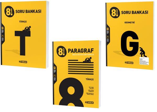 Hız Lgs 2024 8. Sınıf Türkçe + Geometri + Türkçe Paragraf Soru Seti 3 Kitap - Hız Yayınları - Image 1
