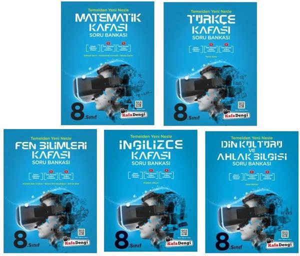 Kafadengi 2024 8. Sınıf Lgs Matematik + Türkçe + Fen + İngilizce + Din Kafası Soru Seti 5 Kitap - Kafa Dengi - Image 1