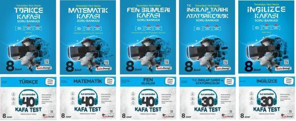 Kafadengi 2024 8. Sınıf Lgs Matematik + Türkçe + Fen + İngilizce + İnkılap Kafa Soru + Test Seti 10 Kitap - Kafa Dengi - Image 1