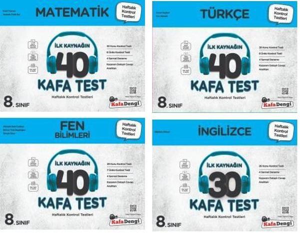 Kafadengi 2024 8. Sınıf Lgs Matematik + Türkçe + Fen + İngilizce Kafa Test Seti 4 Kitap - Kafa Dengi - Image 1